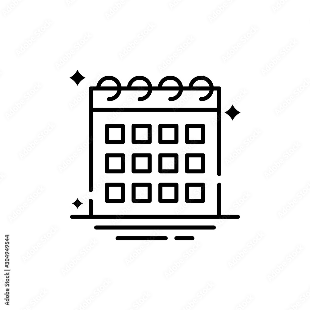 Fototapeta premium Date Vector Line Icon 