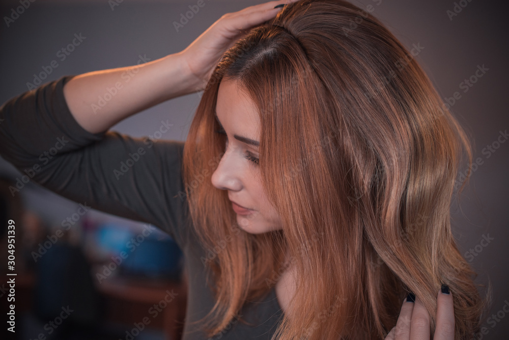 Obraz premium Wigs, hair. Womens beauty concept