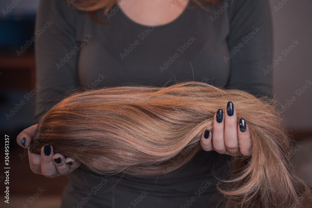 Fototapeta premium Wigs, hair. Womens beauty concept