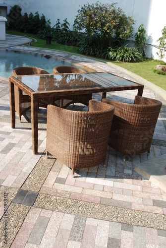 Artistic Ethnic Classy Modern Elegant Luxury Indoor Home Interiors and Outdoor Garden Park Furniture Table Chair Cabinet Accessories from Rattan Plastic Wicker or Wooden Materials for Hotel and House 