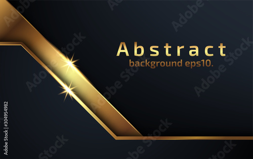 luxury black background with abstract dot and line Sparkle Polished gold