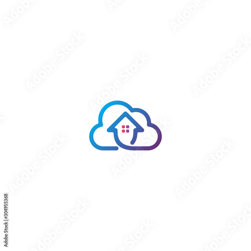 Home cloud logo design vector