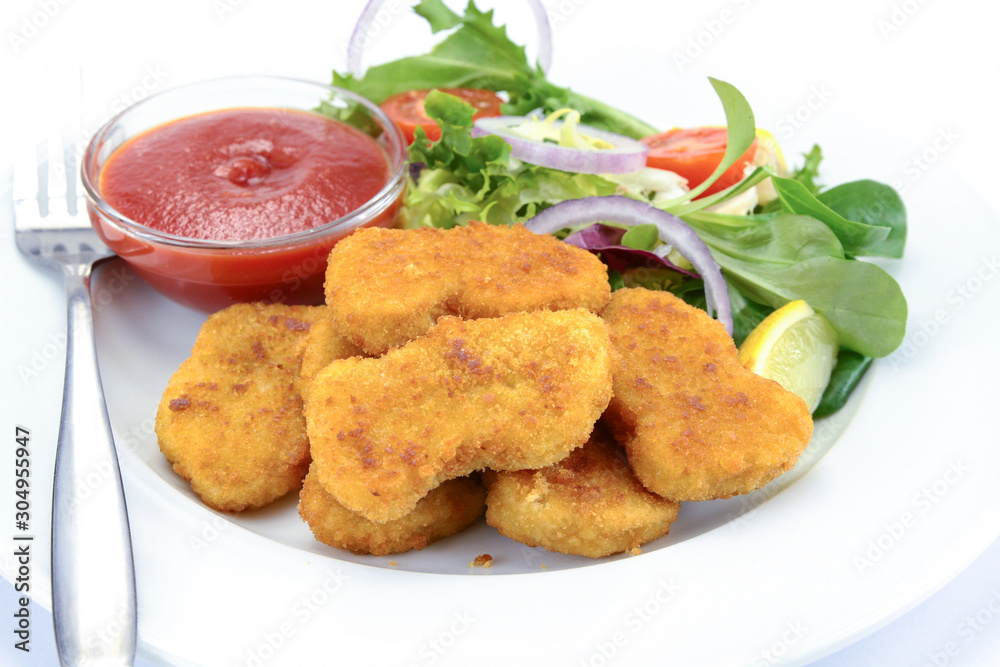 chicken nuggets on a plate chicken nuggets on a plate