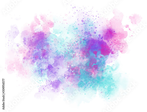 Rainbow splash on a white background. Banner, poster for your graphics. Watercolor abstraction with stains of paint. Vector illustration. EPS 8. Flashy colors. Copy space. Soft and delicate.