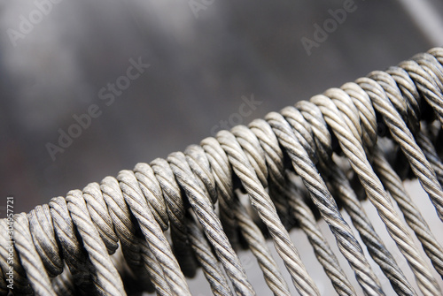 Macro closeup white rope on the chair texture 