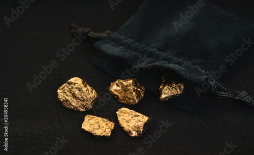 gold nuggets close-up
