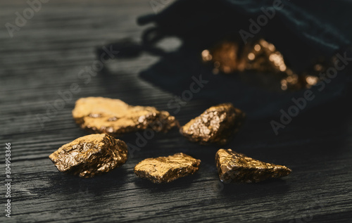 gold nuggets close-up