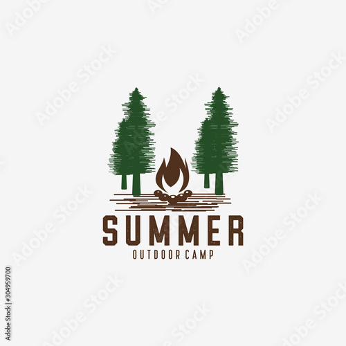 Summer outdoor camp logo design inspiration