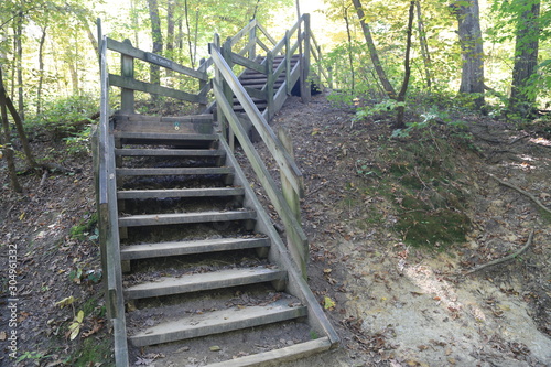 Nature Hike with Stairs and Waterfall