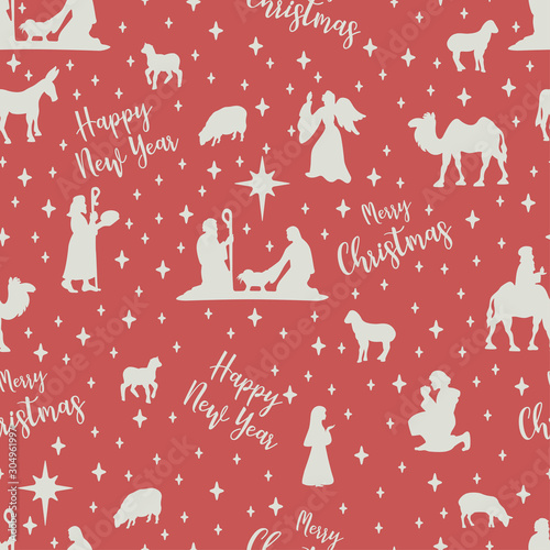 Birth of Christ scene pattern