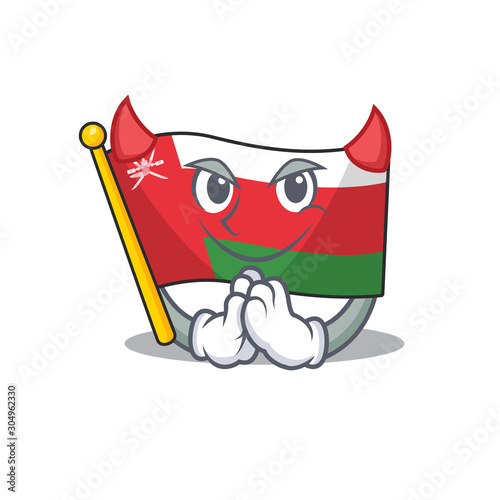Vector illustration of flag oman on a Devil gesture design
