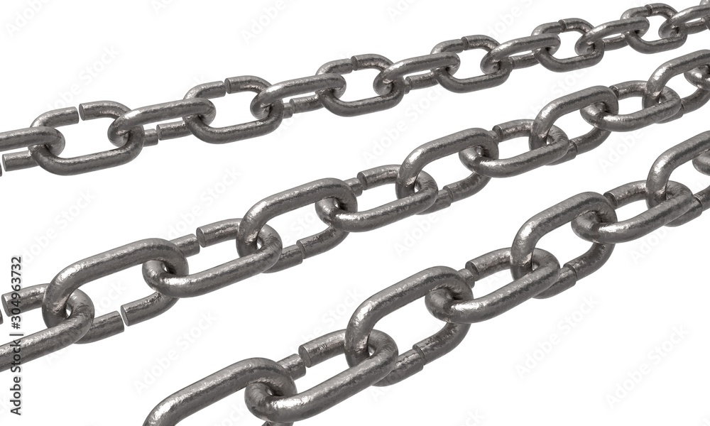 Steel chains close-up