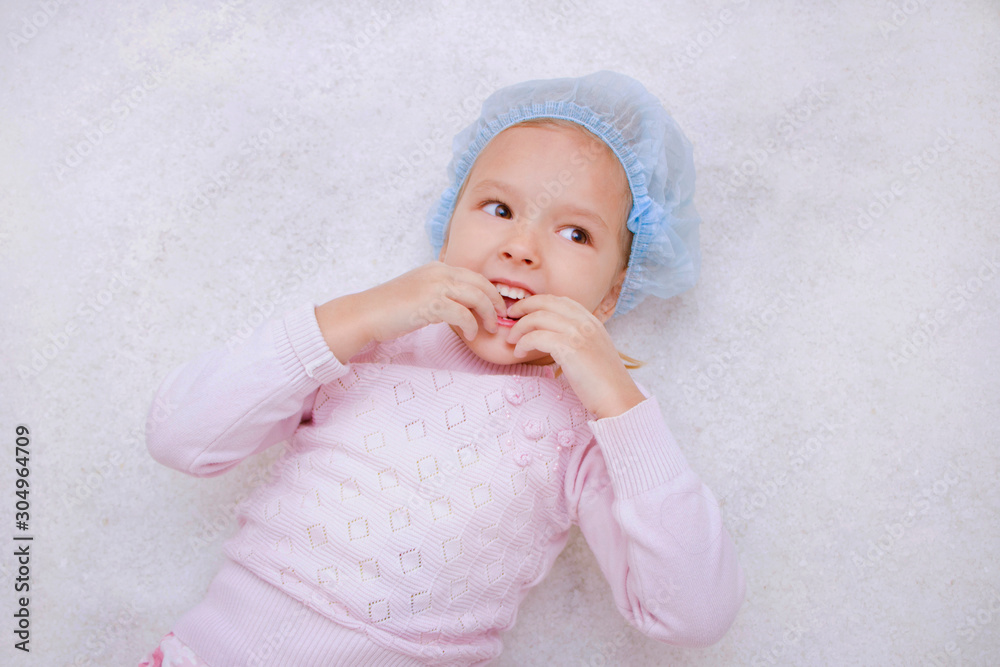 child in salt room. Halotherapy for treatment of respiratory diseases. Applying salt therapy in the Spa child in salt room. Halotherapy for treatment of respiratory diseases. Applying salt therapy in the Spa