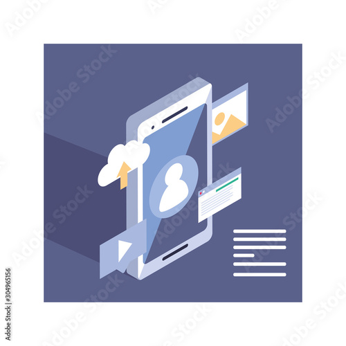 smartphone screen with mobile applications