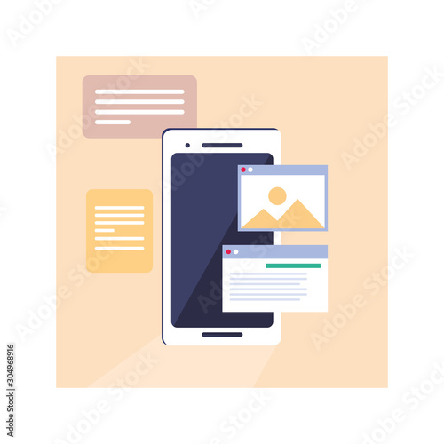 smartphone screen with mobile applications