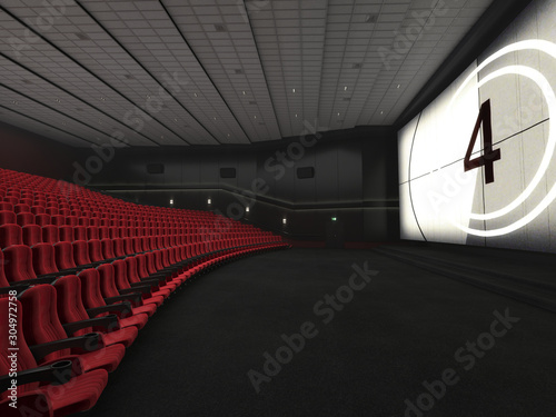 3D rendering modern cinema