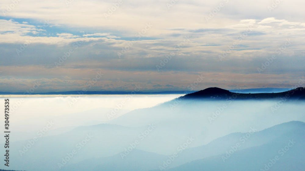 foggy landscape
