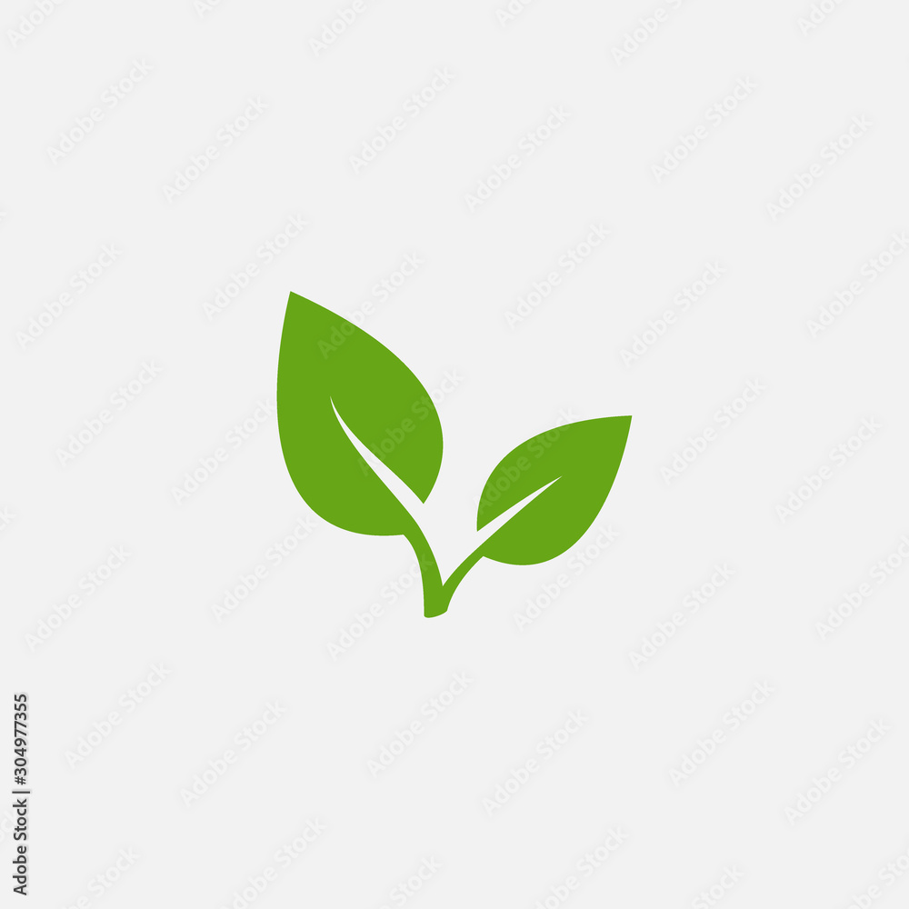 Fototapeta premium Green leaf ecology nature element vector icon, Leaf Icon, green leaf ecology nature element vector