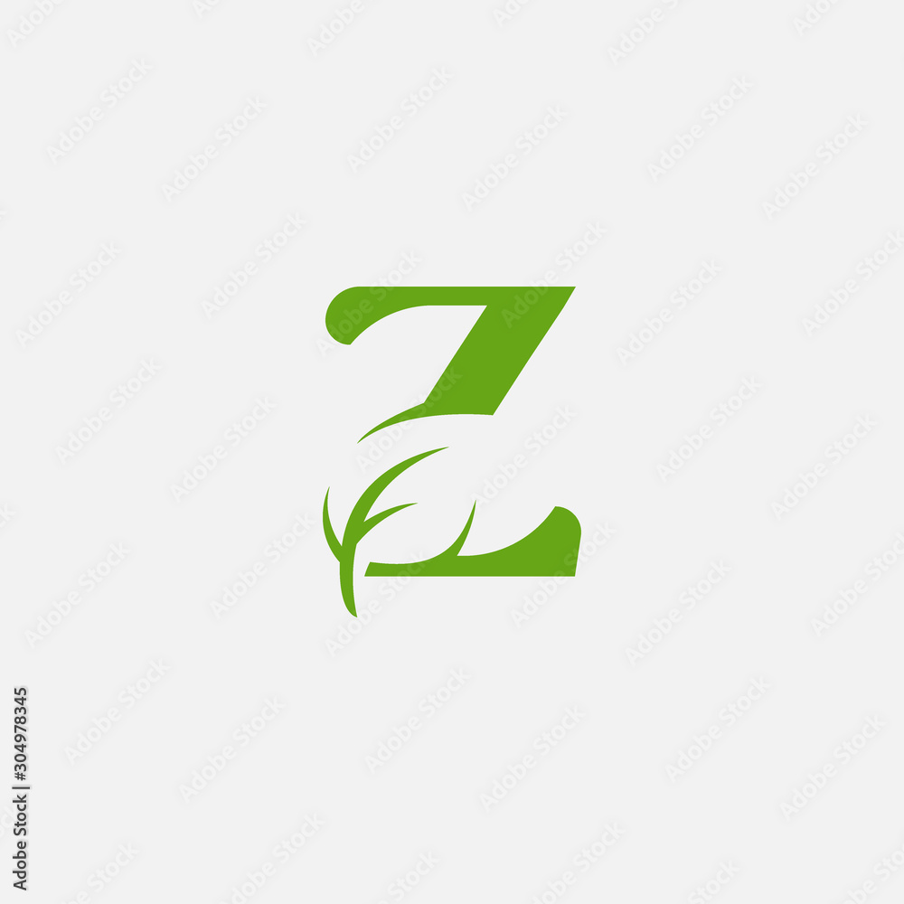 Vector green alphabet eco logo with leaves, Green Eco Alphabet Vector icon, initial Z with nature logo design inspiration. Vector green alphabet eco logo with leaves, Green Eco Alphabet Vector icon, initial Z with nature logo design inspiration.