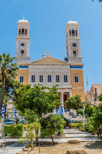 Agios Nicholoas church in the capital of Syros island, Ermoypoli, at Cyclades Greece
