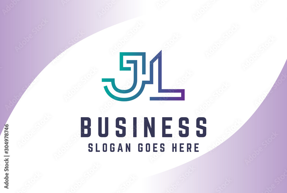 Green purple gradient initial letter JL logo vector template Green purple gradient initial letter JL logo vector template