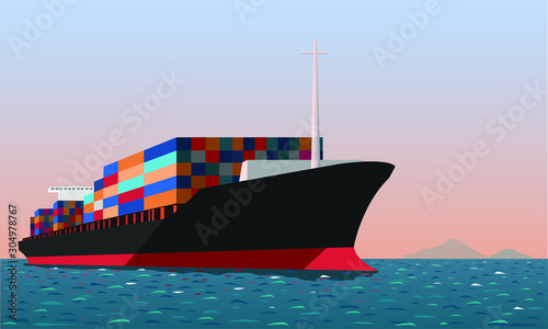 cargo ship in the sea