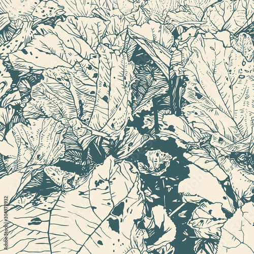 Decorative background with thickets of burdock. vector illustration