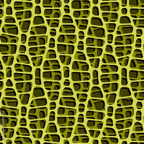 Seamless pattern of green plant cells.