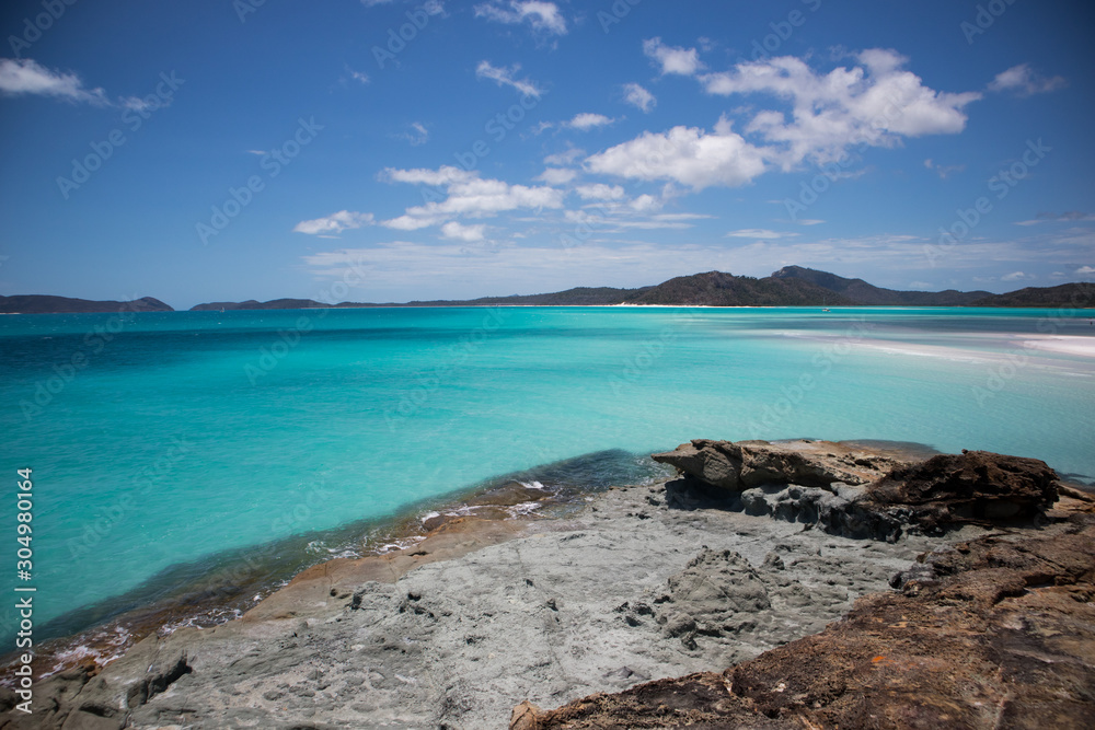 Colourful seascape with clear blue sky viewed from the coastline 2 Colourful seascape with clear blue sky viewed from the coastline 2