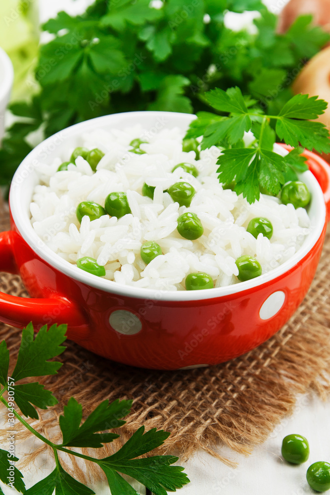 Rice with green peas Rice with green peas