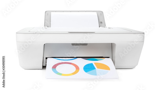 Ink jet printer isolated on white background