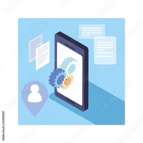 smartphone screen with mobile applications