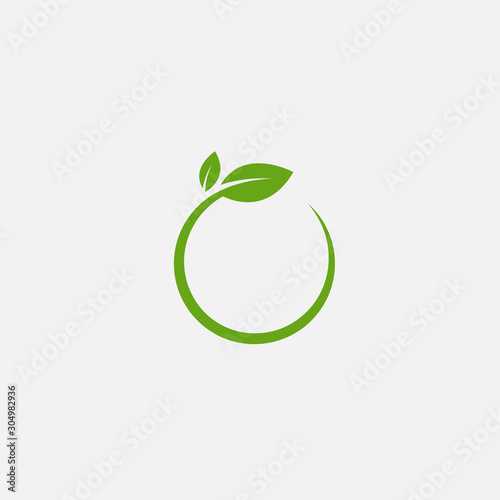 Green leaf ecology nature element vector icon, Leaf circle Icon, green leaf ecology nature element vector
