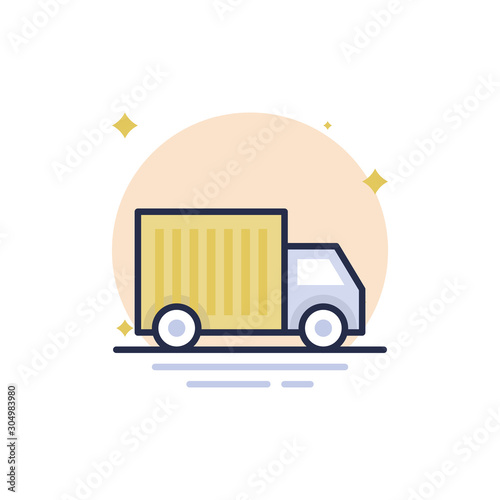 Cargo Truck  Vector Icon