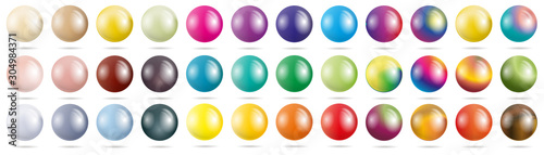Leinwand Poster set colored spheres