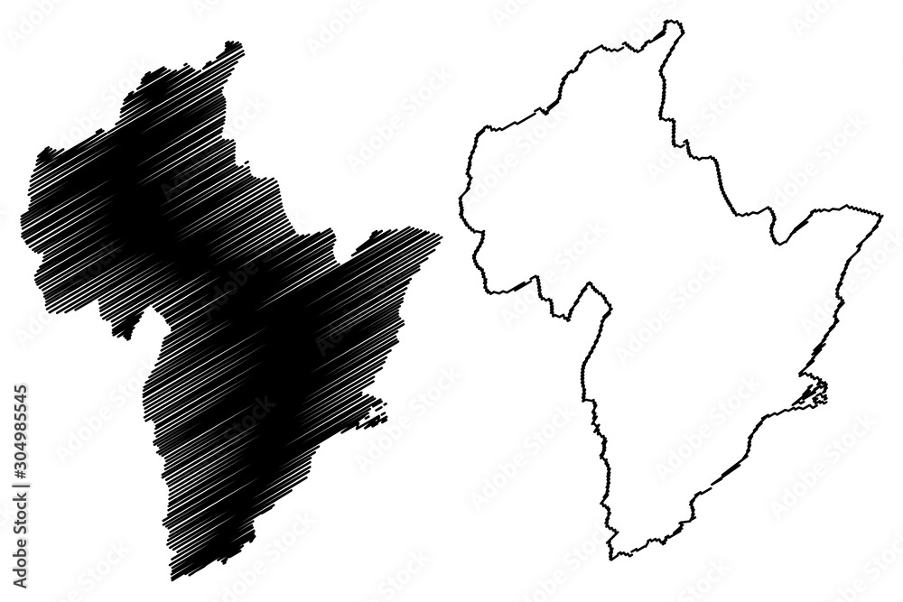 Otago Region (Regions of New Zealand, South Island) map vector illustration, scribble sketch Otago map....