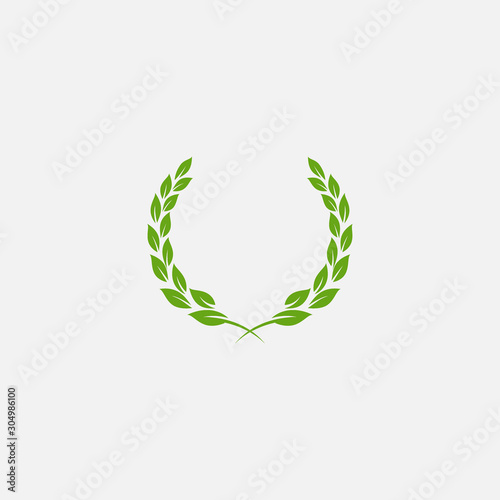 Laurel Wreath floral heraldic element, Heraldic Coat of Arms decorative logo illustration, Vector art and illustration of laurel wreath, Branches of olives, symbol of victory,