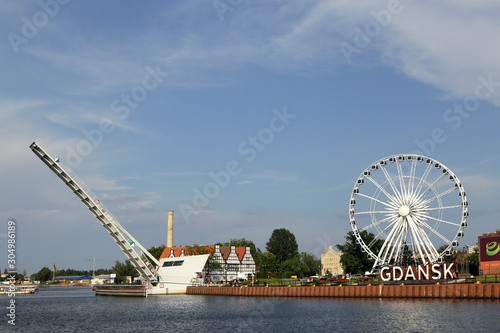 Poland, Gdansk - 07.06.2019: A drawbridge to the island of Olovyanka. © Nadzeya