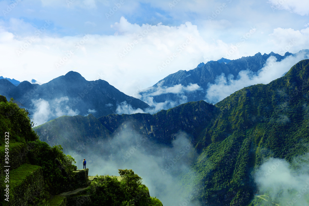 Panoramic of Machu Picchu in Peru
