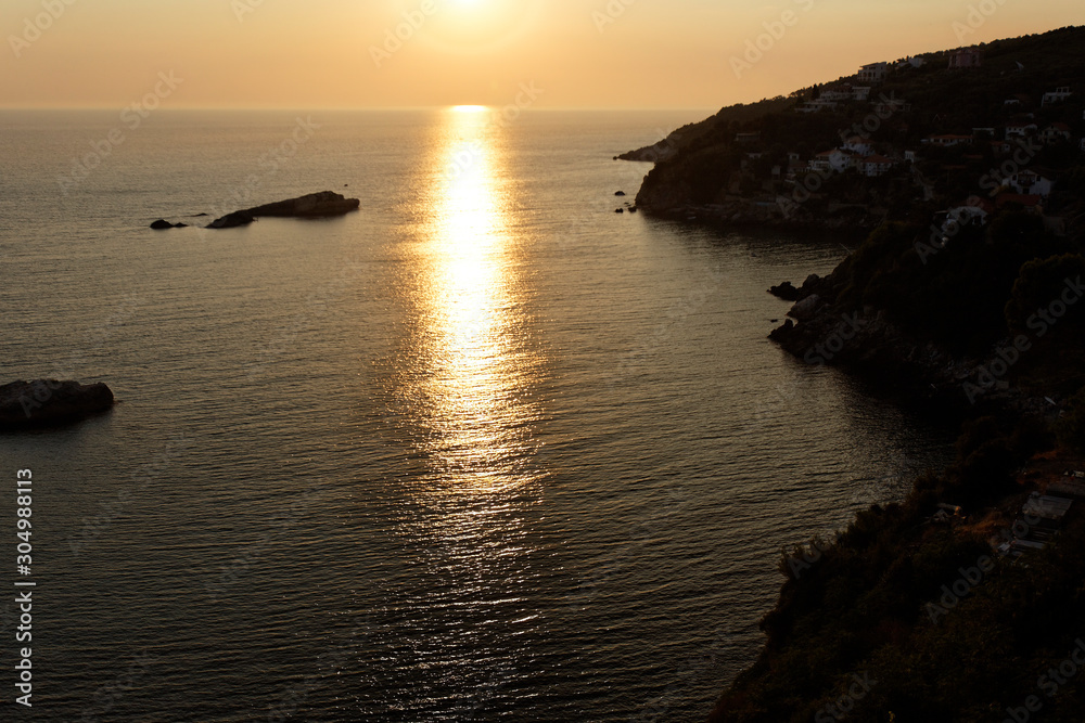 Sunset in Ulcinj coastline, Montenegro