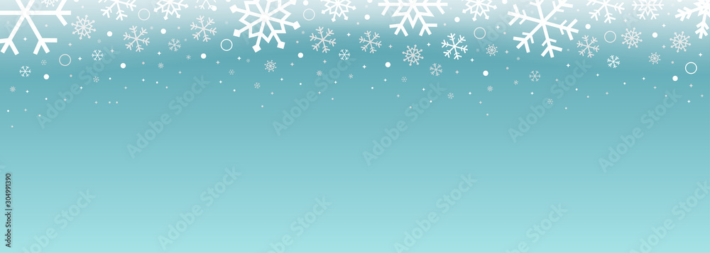 Christmas card with snowflake border vector. Xmas snow flake pattern. Festive christmas card. Isolated illustration white background.