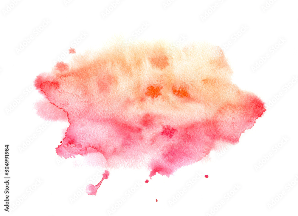 Hand drawn watercolor pink spot