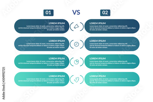 comparison infographic template design for business presentation 