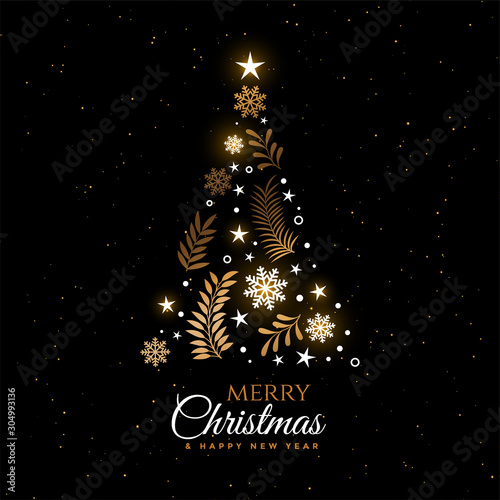 beautiful christmas tree decorative greeting card design