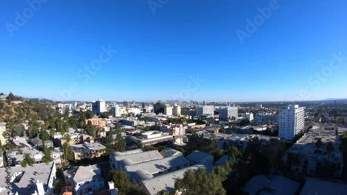 Ascend towards Downtown Los Angeles above Hollywood California photo