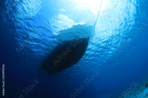 Underwater part of tourist ship