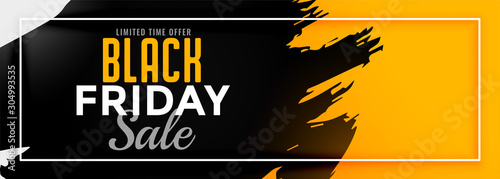 abstract yellow black friday sale banner design