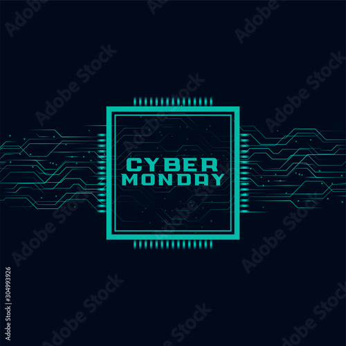 cyber monday background in technology style design