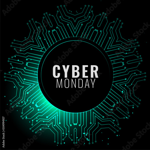 cyber monday banner in digital style background