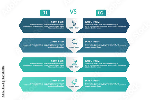 comparison infographic template design for business presentation  photo